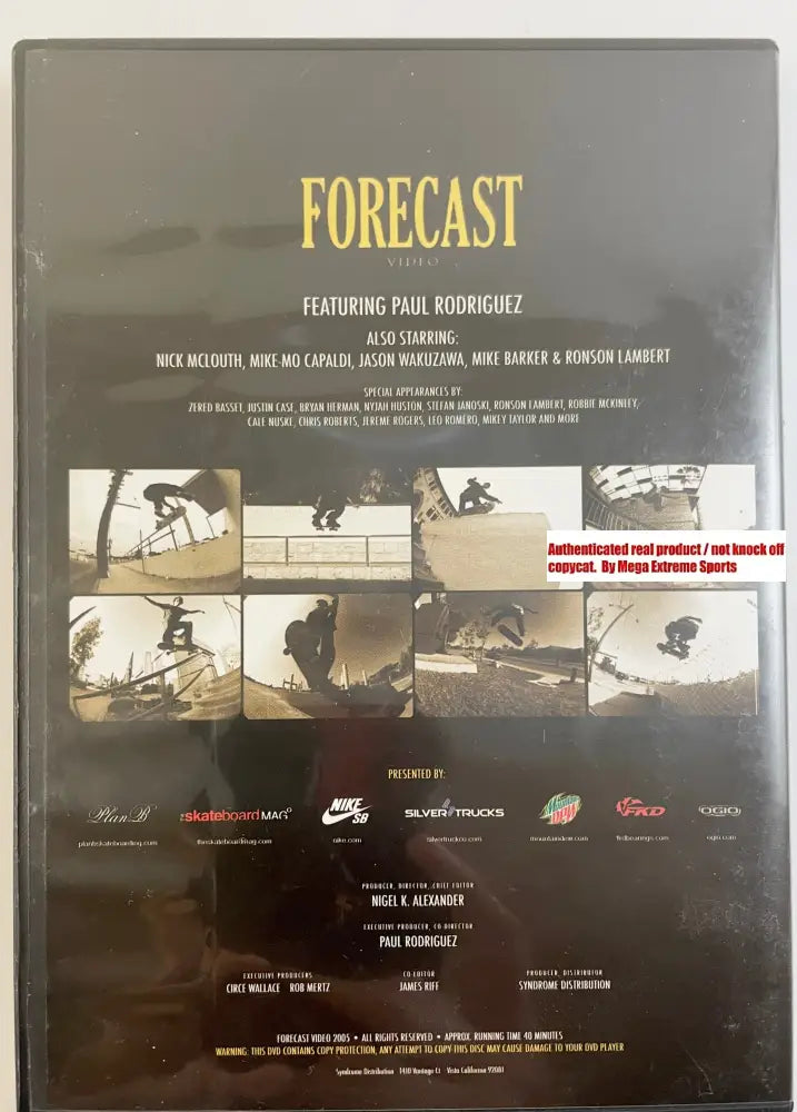 “Forecast” By Paul Rodriguez DVD Skateboarding Video (Used)