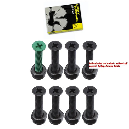 Lucky Hardware 7/8” 7 black/1 green  (Full set of eight)