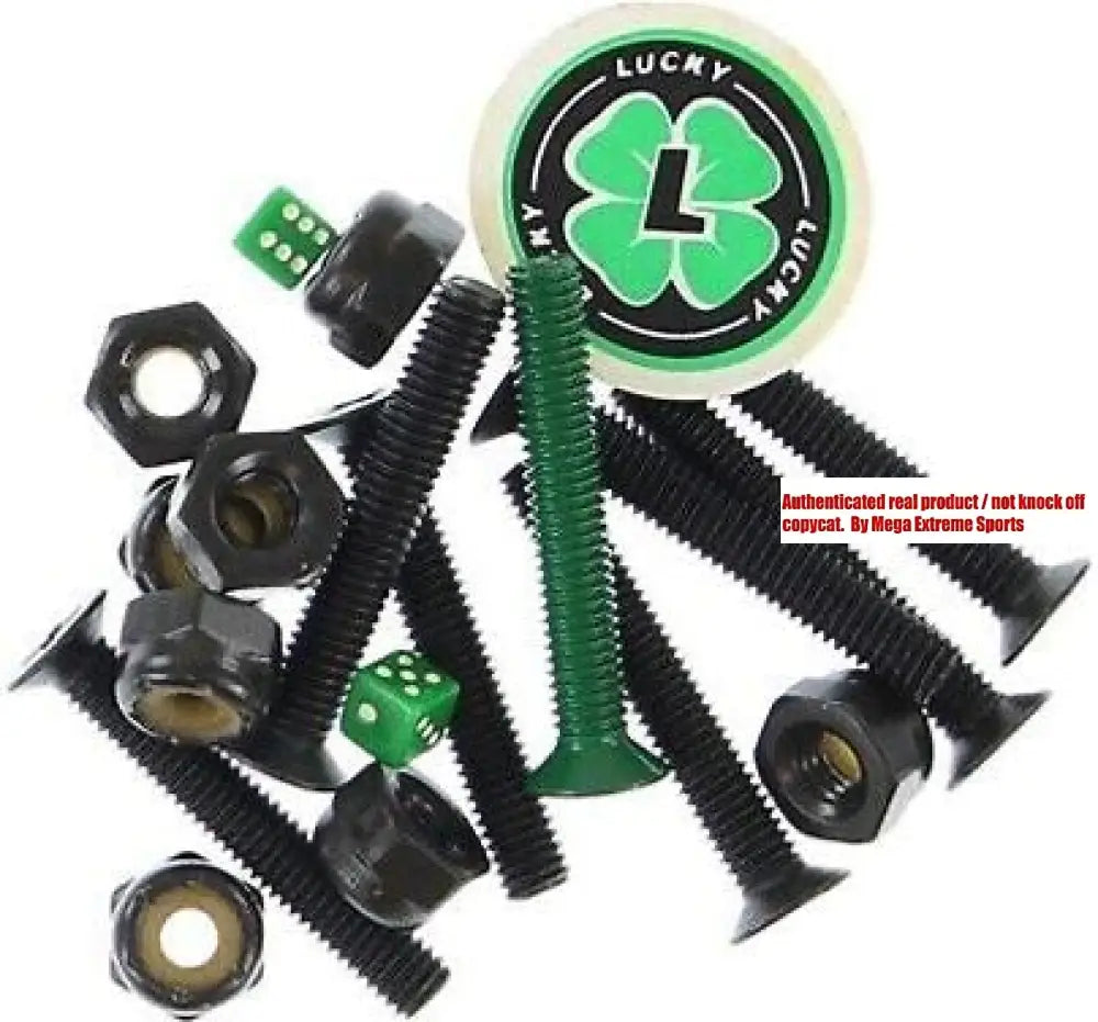 Lucky Hardware 7/8” 7 black/1 green  (Full set of eight)