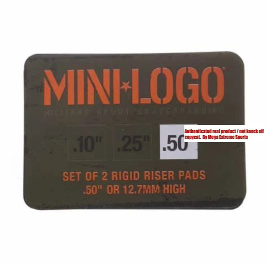 Mini-logo Hard Black Rigid Risers .50” 1/2” (set of 2)